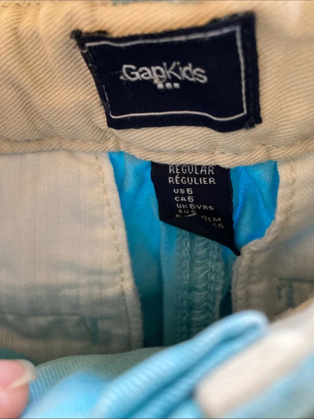 Boys Gap blue long chino shorts size 6